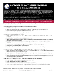 TECHNICAL STANDARDS a Standards Validation Committee of Industry Representatives and Educators Reviewed and Updated These Standards on December 11, 2017