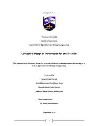 Conceptual Design of Transmission for Small Tractor