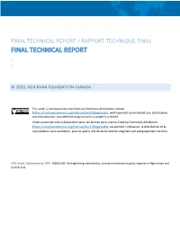 Final Technical Report / Rapport Technique Final Final Technical Report ; ;