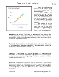 Inverse and Joint Variation 9.1.1