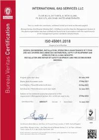 ISO 45001:2018 Scope of Certification