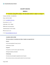Security Analysis B8368-01