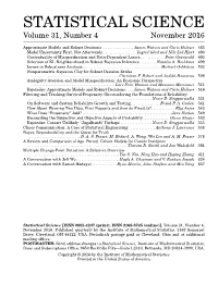 STATISTICAL SCIENCE Volume 31, Number 4 November 2016
