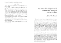 The Place of Consignation, Or Memory and Writing in Derrida's Archive