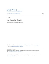 THE SHANGHAI QUARTET Quartet-In-Residence