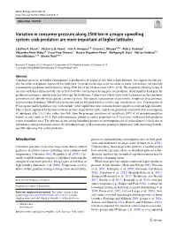 Variation in Consumer Pressure Along 2500 Km in a Major Upwelling System: Crab Predators Are More Important at Higher Latitudes