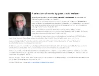 A Selection of Works by Poet David Meltzer
