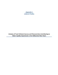 Appendix C Subbasin Profiles Analysis of Toxic Pollutant Sources