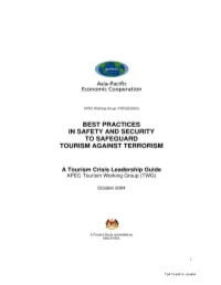 Best Practices in Safety and Security to Safeguard Tourism Against Terrorism