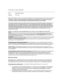 Blood Modifier Agents Policy #: Rx.01.208