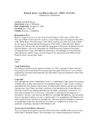 Edwin R. Bayley Interviewer: Larry J