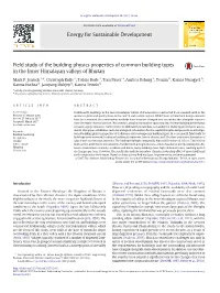 Field Study of the Building Physics Properties of Common Building Types in the Inner Himalayan Valleys of Bhutan