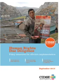 Human Rights Due Diligence Policy Measures for Effective Implementation