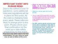 Improtant Event Info Please Read