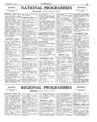 National Programmes Regional Programmes