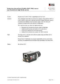 Replacing a Neurocheck Firewire (NCF, FWX) Camera by a Neurocheck Gige (NCG) Camera