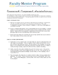 Research Proposal Guidelines