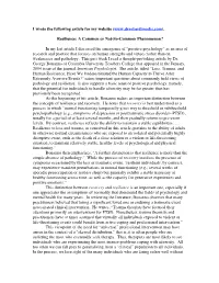 Resilience: a Common Or Not-So-Common Phenomenon?