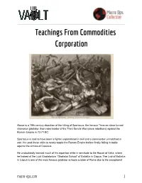 Teachings from Commodities Corporation