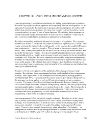 Chapter 11: Basic Linear Programming Concepts
