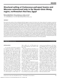 RESEARCH Structural Setting of Cretaceous Pull-Apart Basins And