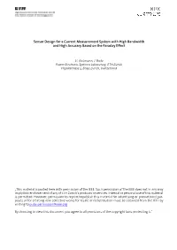 Rietmann St., Biela J., Sensor Design for a Current Measurement System with High Bandwidth and High