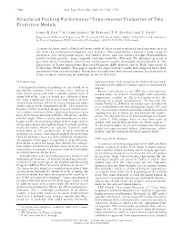 Structured Packing Performancesexperimental Evaluation of Two Predictive Models