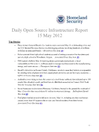 Department of Homeland Security Daily Open Source Infrastructure