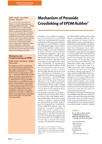 Mechanism of Peroxide Crosslinking of EPDM Rubber R