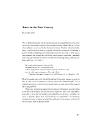 Runes in the First Century