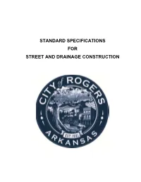 Standard Specifications for Street and Drainage Construction