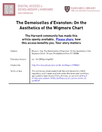 The Demoiselles D'evanston: on the Aesthetics of the Wigmore Chart