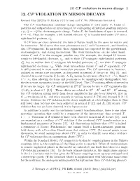 12. CP Violation in Meson Decays 1 12