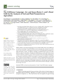 And Space-Borne C- and L-Band SAR for the Analysis of Soil and Plant Parameters in Agriculture