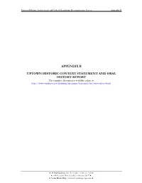 Appendix B Uptown Historic Context Statement And