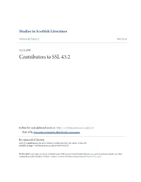 Contributors to SSL 43:2