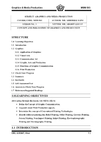 Graphics and Media Production Course Code: Msm-503 Author: Mr