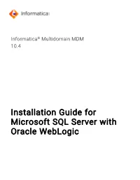 Installation Guide for Microsoft SQL Server With