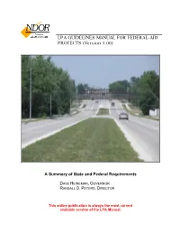 LPA GUIDELINES MANUAL for FEDERAL-AID PROJECTS (Version 1.00)