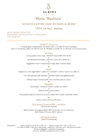 Menu 'Business'