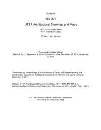 MS 001 UTEP Architectural Drawings and Maps