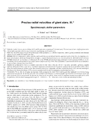 Precise Radial Velocities of Giant Stars. III. Spectroscopic Stellar Parameters