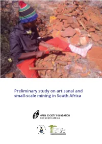Preliminary Study on Artisanal and Small-Scale Mining in South Africa