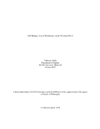 Self-Making: Acts of Performance in the Victorian Novel