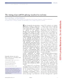 The Timing of Pre-Mrna Splicing Visualized in Real-Time
