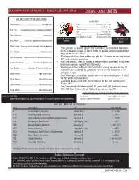 2016Game Notes