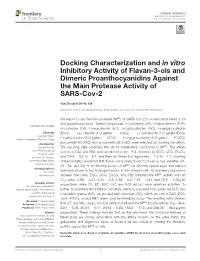 Docking Characterization and in Vitro Inhibitory Activity of Flavan-3-Ols and Dimeric Proanthocyanidins Against the Main Protease Activity of SARS-Cov-2