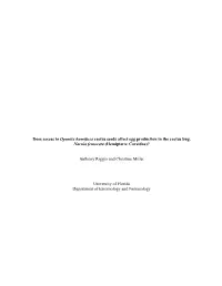 Does Access to Opuntia Humifusa Cactus Seeds Affect Egg Production in the Cactus Bug, Narnia Femorata (Hemiptera: Coreidae)?