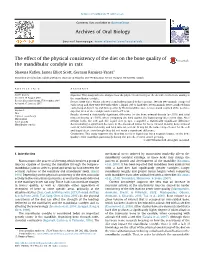 How Diet Affects the Bone Quality at the Mandibular Condyle