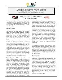 Nipah Virus in People and Swine